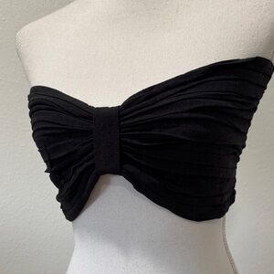 Black Strapless linen Bow Top sz L